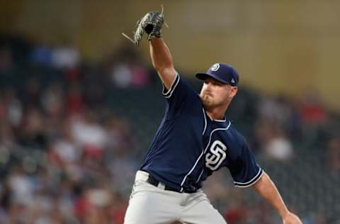 MINNEAPOLIS, MN – SEPTEMBER 12: Travis Wood #37 of the San Diego Padres delivers a pitch against the Minnesota Twins during the first inning of the game on September 12, 2017 at Target Field in Minneapolis, Minnesota. (Photo by Hannah Foslien/Getty Images)