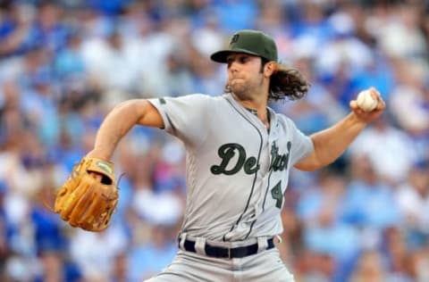 KANSAS CITY, MO – MAY 29: Starting pitcher Daniel Norris #44 of the Detroit Tigers pitches during the game against the Kansas City Royals at Kauffman Stadium on May 29, 2017 in Kansas City, Missouri. (Photo by Jamie Squire/Getty Images)