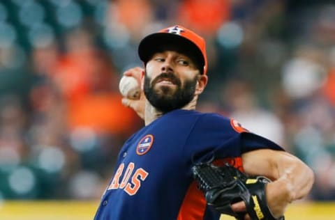 HOUSTON, TX – SEPTEMBER 03: Mike Fiers #54 of the Houston Astros pitches in the first inning against the New York Mets at Minute Maid Park on September 3, 2017 in Houston, Texas. (Photo by Bob Levey/Getty Images)