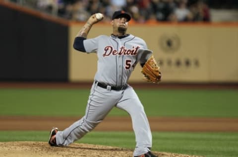 NEW YORK – JUNE 23: Joel Zumaya #54 of the Detroit Tigers pitches against the New York Mets at Citi Field on June 23, 2010 in the Flushing neighborhood of the Queens borough of New York City. (Photo by Nick Laham/Getty Images)