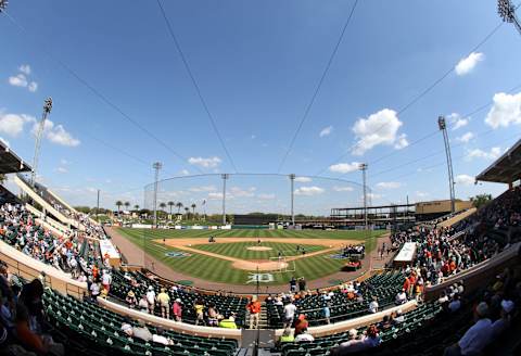 LAKELAND, FL – MARCH 01: A view from the Tiger spring training home Joker Marchant Stadium before the game between the Pittsburgh Pirates and the Detroit Tigers at Joker Marchant Stadium on March 1, 2016 in Lakeland, Florida. (Photo by Justin K. Aller/Getty Images)