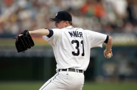 DETROIT – AUGUST 23: Pitcher Zach Miner #31 of the Detroit Tigers delivers a pitch against the Chicago White Sox during the game on August 23, 2006 at Comerica Park in Detroit, Michigan. The White Sox won 7-5. (Photo by Gregory Shamus/Getty Images)