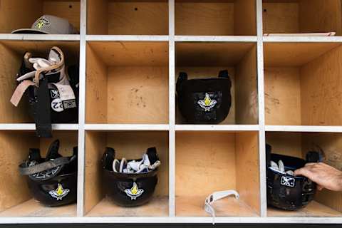 COLUMBIA, SC – AUGUST 21: A pair of eclipse glasses sits in the dugout during a minor league baseball game August 21, 2017 in Columbia, South Carolina. The astrological occurrence marked the first transcontinental total solar eclipse in 99 years. (Photo by Sean Rayford/Getty Images)