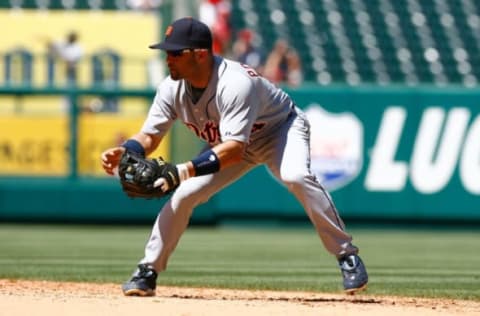 ANAHEIM, CA – AUGUST 26: Placido Polanco #14 of the Detroit Tigers plays against the Los Angeles Angels of Anaheim at Angel Stadium on August 26, 2009 in Anaheim, California. The Angels defeated the Tigers 4-2. (Photo by Jeff Gross/Getty Images)