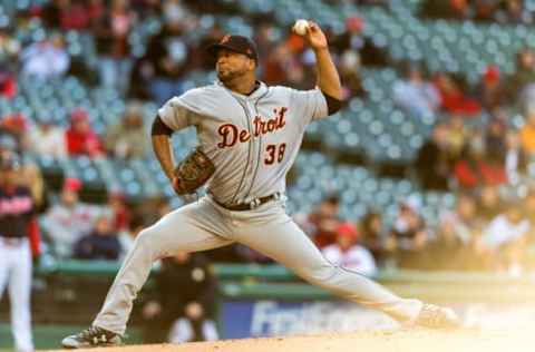 CLEVELAND, OH – APRIL 9: Starting pitcher Francisco Liriano #38 of the Detroit Tigers pitches during the first inning against the Cleveland Indians at Progressive Field on April 9, 2018 in Cleveland, Ohio. (Photo by Jason Miller/Getty Images)