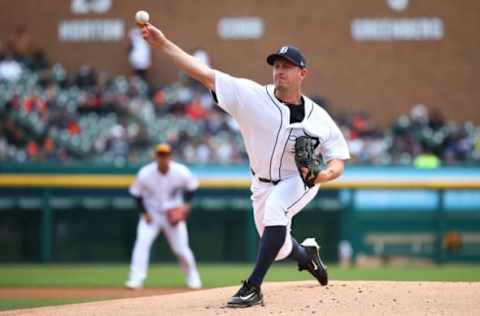 DETROIT, MI – MARCH 30: Jordan Zimmermann #27 of the Detroit Tigers throws a first inning pitch while playing the Pittsburgh Pirates during Opening Day at Comerica Park on March 30, 2017 in Detroit, Michigan. (Photo by Gregory Shamus/Getty Images)