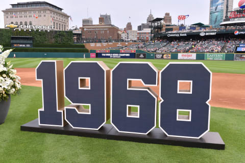 The Detroit Tigers honored the 1968 World Series winning team at Comerica Park in 2018. (Photo by Mark Cunningham/MLB Photos via Getty Images)