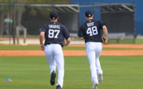 LAKELAND, FL – FEBRUARY 15: Tarik Skubal #87 and Matthew Boyd #48 of the Detroit Tigers. (Photo by Mark Cunningham/MLB Photos via Getty Images)