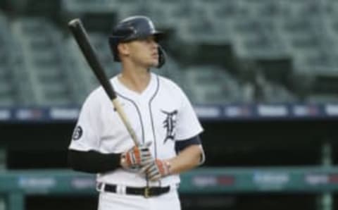 DETROIT, MI – JULY 30: JaCoby Jones #21 of the Detroit Tigers bats against the Kansas City Royals at Comerica Park on July 30, 2020, in Detroit, Michigan. (Photo by Duane Burleson/Getty Images)