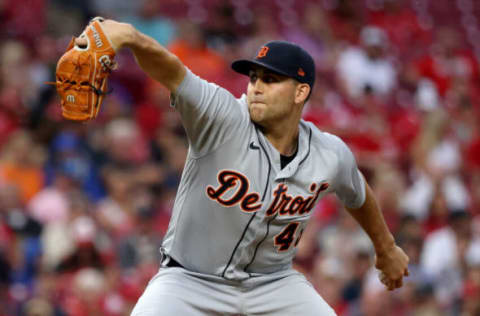 CINCINNATI, OHIO – SEPTEMBER 04: Matthew Boyd #48 of the Detroit Tigers throws a pitch in the game against the Cincinnati Reds at Great American Ball Park on September 04, 2021 in Cincinnati, Ohio. (Photo by Justin Casterline/Getty Images)