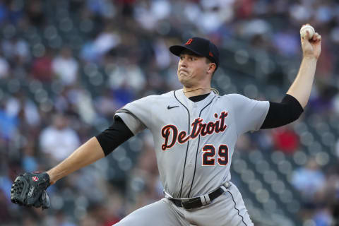 MINNEAPOLIS, MN – AUGUST 01: Tarik Skubal #29 of the Detroit Tigers delivers a pitch against the Minnesota Twins in the fourth inning of the game at Target Field on August 1, 2022 in Minneapolis, Minnesota. The Twins defeated the Tigers 5-3 in ten innings. (Photo by David Berding/Getty Images)