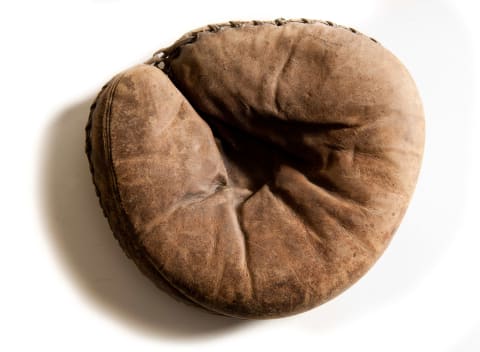 1920’s Vintage buckle-back catcher’s mitt. Front view. (Photo by John Kanuit Photography/Sports Studio Photos/Getty Images)