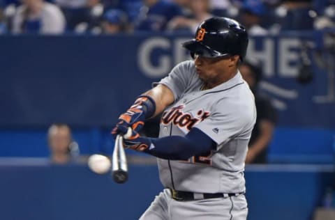 Jun 30, 2018: Center fielder Leonys Martin hits a single. Dan Hamilton-USA TODAY Sports