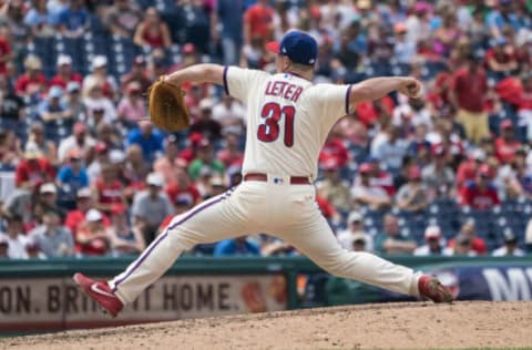 Mark Leiter Jr. delivers a pitch during eighth inning. Gregory J. Fisher-USA TODAY Sports