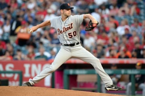 Detroit Tigers starting pitcher Jacob Turner throws against the Los Angeles Angels. Gary A. Vasquez-USA TODAY Sports