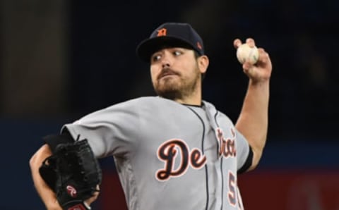 Mar 31, 2019; Toronto, Ontario, CAN; Detroit Tigers starting pitcher Matt Moore delivers a pitch against the Toronto Blue Jays: Dan Hamilton-USA TODAY Sports