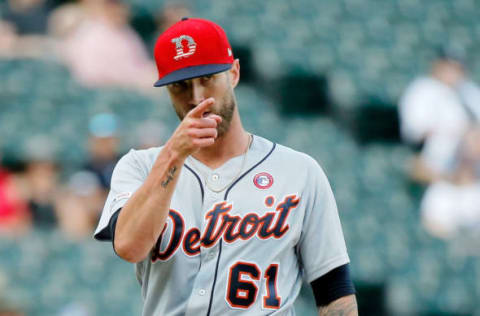 Jul 4, 2019 – Detroit Tigers relief pitcher Shane Greene gestures towards first base. Jon Durr-USA TODAY Sports