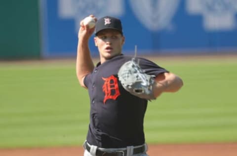 Tigers pitcher Matt Manning pitches during the intrasquad game.