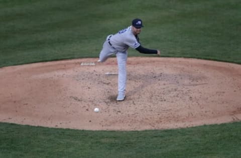 West Michigan Whitecaps infielder Zac Shepherd (19) pitches against the Wisconsin Timber Rattlers on Wednesday, May 19, 2021, at Neuroscience Group Field at Fox Cities Stadium in Grand Chute, Wis.