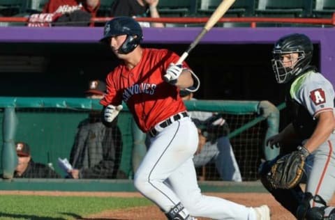 Erie SeaWolves batter Spencer Torkelson grounds out.