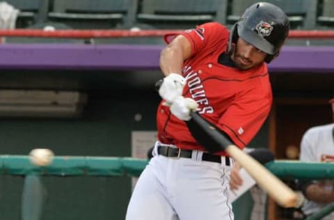 Erie SeaWolves batter Riley Greene hit this ball for a second-inning triple.