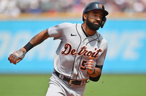 Detroit Tigers center fielder Derek Hill rounds the bases. Ken Blaze-USA TODAY Sports