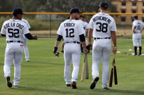 Tigers catching prospects Danuerys De La Cruz, Josh Crouch, and Mike Rothenberg.