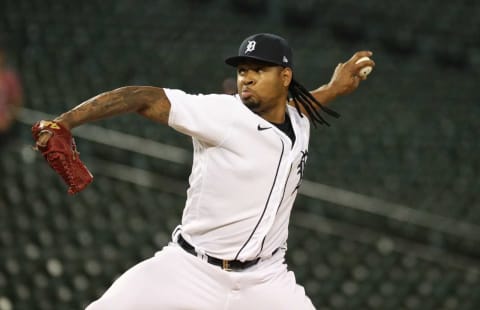 Detroit Tigers reliever Gregory Soto (65) pitches against the Milwaukee Brewers during ninth inning action Tuesday, Sept. 14, 2021.Tigers Mill