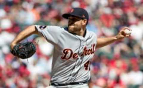 Apr 22, 2017; Minneapolis, MN, USA; Detroit Tigers starting pitcher Matthew Boyd (48) delivers a pitch in the first inning against the Minnesota Twins at Target Field. Mandatory Credit: Jesse Johnson-USA TODAY Sports