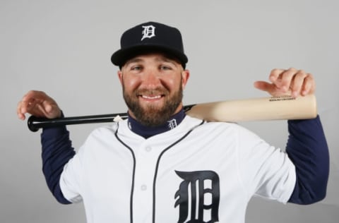 Feb 27, 2016; Lakeland, FL, USA; Detroit Tigers player Tyler Collins during media photo day at Joker Marchant Stadium. Mandatory Credit: Reinhold Matay-USA TODAY Sports