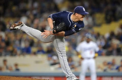 September 2, 2016; Los Angeles, CA, USA; San Diego Padres relief pitcher Ryan Buchter (40) throws in the eighth inning against the Los Angeles Dodgers at Dodger Stadium. Mandatory Credit: Gary A. Vasquez-USA TODAY Sports