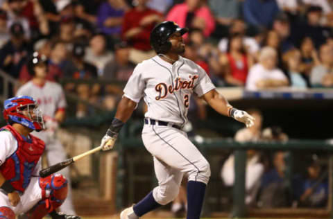 Nov 5, 2016; Surprise, AZ, USA; East outfielder Christin Stewart of the Detroit Tigers during the Arizona Fall League Fall Stars game at Surprise Stadium. Mandatory Credit: Mark J. Rebilas-USA TODAY Sports