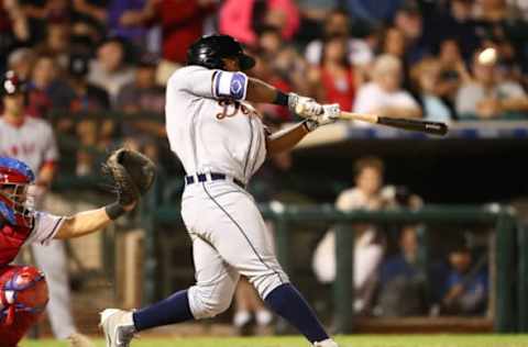 Nov 5, 2016; Surprise, AZ, USA; East outfielder Christin Stewart of the Detroit Tigers during the Arizona Fall League Fall Stars game at Surprise Stadium. Mandatory Credit: Mark J. Rebilas-USA TODAY Sports