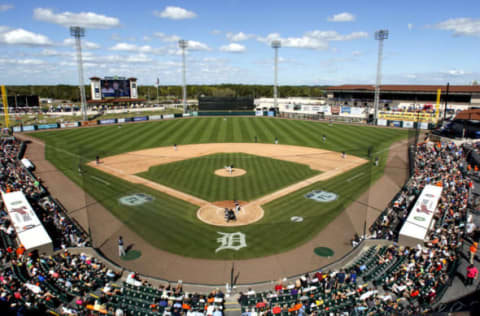 Feb 25, 2017; Lakeland, FL, USA; Fans watch a game between the Detroit Tigers and the Houston Astros in the fifth inning of a baseball game during spring training at Joker Marchant Stadium. Mandatory Credit: Butch Dill-USA TODAY Sports