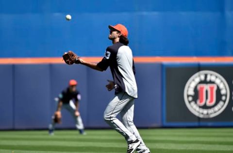 Feb 26, 2017; Port St. Lucie, FL, USA; Detroit Tigers relief pitcher Adam Ravenelle (83) warms up prior to a spring training game against the New York Mets at First Data Field. Mandatory Credit: Steve Mitchell-USA TODAY Sports