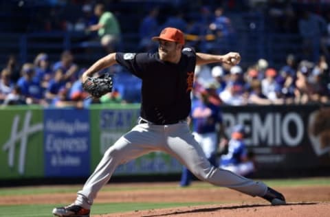 Feb 26, 2017; Port St. Lucie, FL, USA; Detroit Tigers starting pitcher Matt Boyd (48) delivers a pitch against the New York Mets during a spring training game at First Data Field. Mandatory Credit: Steve Mitchell-USA TODAY Sports