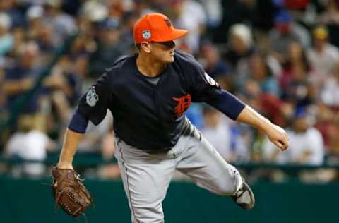 Mar 27, 2017; Lake Buena Vista, FL, USA; Detroit Tigers relief pitcher Justin Wilson (38) throws a pitch during the sixth inning of an MLB spring training baseball game against the Atlanta Bravesat Champion Stadium. Mandatory Credit: Reinhold Matay-USA TODAY Sports