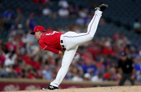 ARLINGTON, TX – AUGUST 14: Jeffrey Springs #54 of the Texas Rangers pitches against the Arizona Diamondbacks in the top of the fourth inning at Globe Life Park in Arlington on August 14, 2018 in Arlington, Texas. (Photo by Tom Pennington/Getty Images)