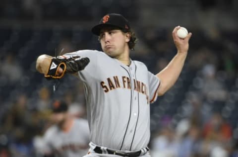 SAN DIEGO, CA – SEPTEMBER 18: Derek Holland #45 of the San Francisco Giants pitches during the second inning of a baseball game against the San Diego Padres at PETCO Park on September 18, 2018 in San Diego, California. (Photo by Denis Poroy/Getty Images)