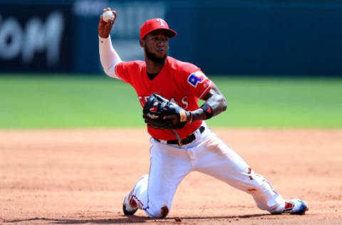 ARLINGTON, TX – SEPTEMBER 19: Jurickson Profar #19 of the Texas Rangers fields a ground ball against the Tampa Bay Rays in the top of the second inning at Globe Life Park in Arlington on September 19, 2018 in Arlington, Texas. (Photo by Tom Pennington/Getty Images)