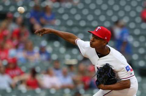 ARLINGTON, TX – SEPTEMBER 23: Jose Leclerc #62 of the Texas Rangers pitches in the ninth inning against the at Globe Life Park in Arlington on September 23, 2018 in Arlington, Texas. (Photo by Richard Rodriguez/Getty Images)