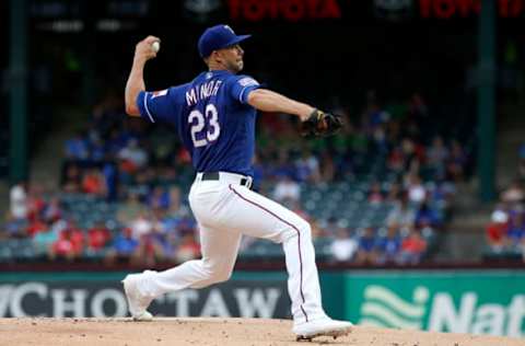 ARLINGTON, TX – JUNE 5: Mike Minor #23 of the Texas Rangers throws against the Baltimore Orioles during the first inning at Globe Life Park in Arlington on June 5, 2019 in Arlington, Texas. (Photo by Ron Jenkins/Getty Images)