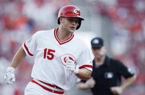 CINCINNATI, OH – AUGUST 17: Nick Senzel #15 of the Cincinnati Reds rounds the bases after a solo home run in the first inning against the St. Louis Cardinals at Great American Ball Park on August 17, 2019 in Cincinnati, Ohio. (Photo by Joe Robbins/Getty Images)