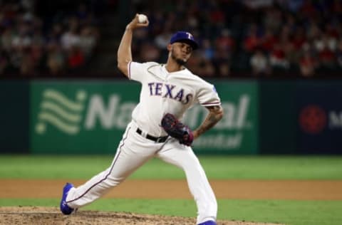 ARLINGTON, TEXAS – SEPTEMBER 25: Jonathan Hernandez #72 of the Texas Rangers at Globe Life Park in Arlington on September 25, 2019 in Arlington, Texas. (Photo by Ronald Martinez/Getty Images)