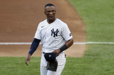 NEW YORK, NEW YORK – AUGUST 02: (NEW YORK DAILIES OUT) Miguel Andujar #41 of the New York Yankees looks on before a game against the Boston Red Sox at Yankee Stadium on August 02, 2020 in New York City. The Yankees defeated the Red Sox 9-7.(Photo by Jim McIsaac/Getty Images)