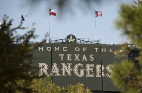 ARLINGTON, TX – OCTOBER 5: The outside of the Rangers Ballpark in Arlington before the American League Wild Card game between the Texas Rangers and the Baltimore Orioles on October 5, 2012 in Arlington, Texas. (Photo by Cooper Neill/Getty Images)