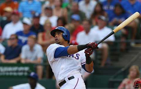 ARLINGTON, TX – JULY 31: Nelson Cruz #17 of the Texas Rangers at Rangers Ballpark in Arlington on July 31, 2013 in Arlington, Texas. (Photo by Ronald Martinez/Getty Images)