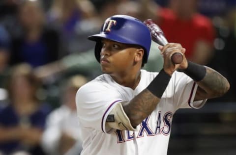 ARLINGTON, TX – SEPTEMBER 12: Willie Calhoun #55 of the Texas Rangers at Globe Life Park in Arlington on September 12, 2017 in Arlington, Texas. (Photo by Ronald Martinez/Getty Images)