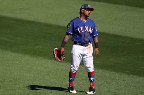 SURPRISE, AZ – MARCH 05: Outfielder Willie Calhoun #5 of the Texas Rangers during the spring training game against the San Francisco Giants at Surprise Stadium on March 5, 2018 in Surprise, Arizona. (Photo by Christian Petersen/Getty Images)