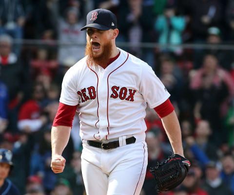 BOSTON, MA – APRIL 29: Craig Kimbrel #46 of the Boston Red Sox reacts after defeating the Tampa Bay Rays, 4-3, at Fenway Park on April 29, 2018 in Boston, Massachusetts. (Photo by Jim Rogash/Getty Images)